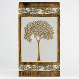 INTAJ Handmade Rosewood Urn for Human Ashes Adult Funeral Urn - Tree of Life Wooden Urn Hand-Crafted - Funeral Cremation Urn for Pets - Wooden Box (Adult (250 Cu/in), Pyramidal Tree)