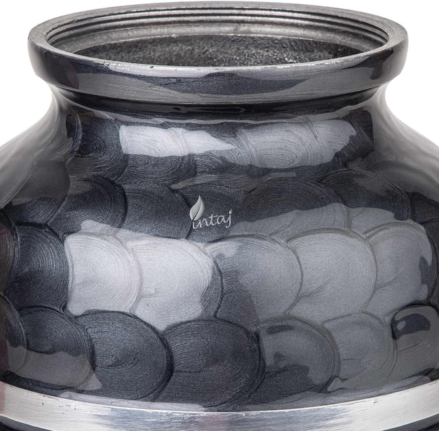 INTAJ Cremation Urn for Human Ashes Adult Male Female, Decorative Urns for Men Women, Large Burial Urn for Adult Ashes up to 250lbs (Adult upto 250lbs, Pitch Black)
