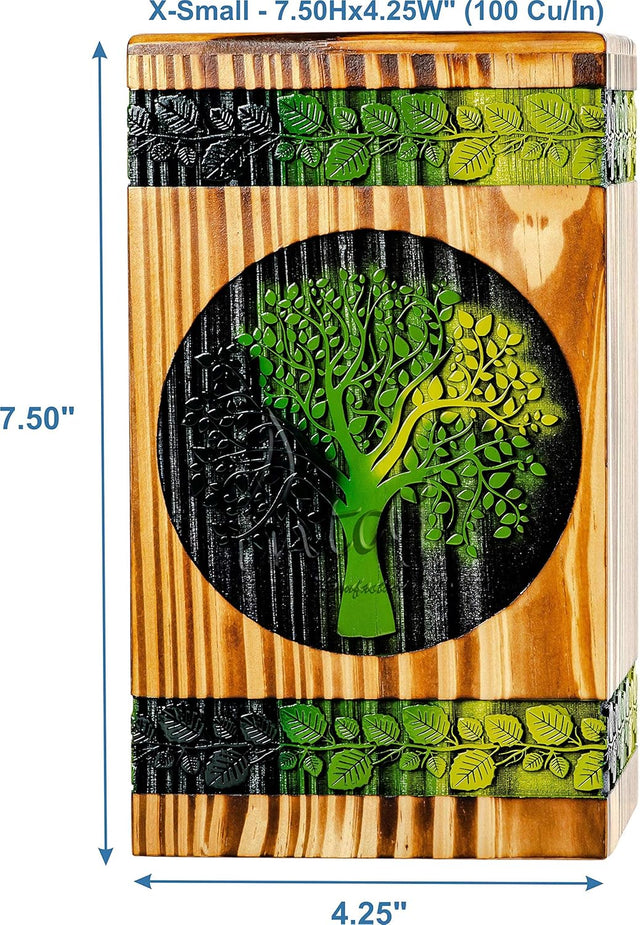 Handmade Tree of Life Urn – Sapling Tree Design – Suitable for Adults – X-Small (7.5Hx4.25W, 100 Cu/in)