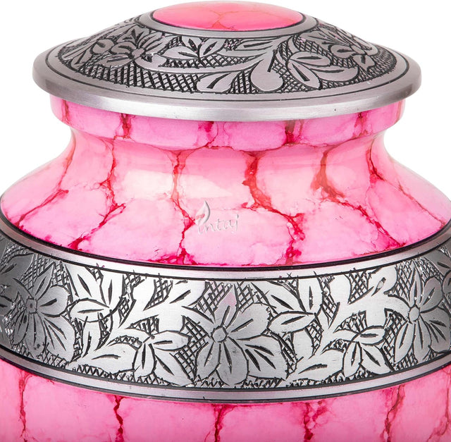 Handcrafted Royal Cremation Urn – Lavender Design – Suitable for Adult Men & Women, Mom & Dad – 200Cu/In Capacity
