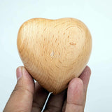 INTAJ Wooden Heart Urn for Human Ashes, Pet Ashes - Cremation Urn for Ashes, Humming Bird Funeral Urn for Dogs,Cats Hand-Crafted - Burial Urn Box (BeechWood, L (5") 14Cu/in)