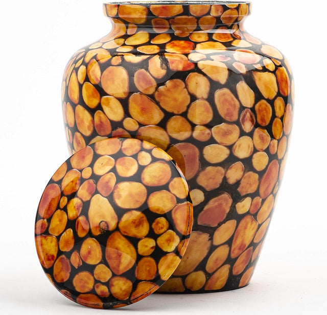 Handcrafted Wood Cremation Urn – Mosaic Turned – Suitable for Adult Men & Women – 200lbs Capacity