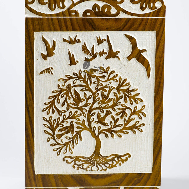 Tree of Life Wooden Urn – Suitable for Men, Women, Mom & Dad – 20lbs Capacity – Mini Rosewood Keepsake Cremation Urn
