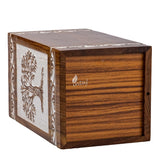 Handcarved Wooden Cremation Urn – Tree of Life – Suitable for Adult Men & Women – 250lbs