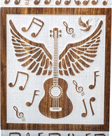 Handcarved Wooden Cremation Urn – Guitar Wings Design in Antique Rosewood – Suitable for Adult Men & Women, Mom & Dad – 250 Cu/in Capacity (Large)