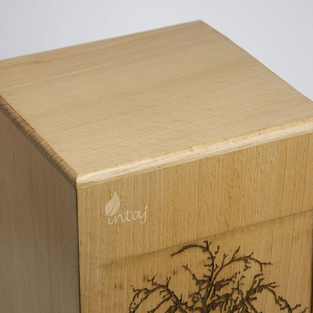 Handmade Rosewood Urn for Human Ashes | Tree of Life Wooden Urns Hand-Crafted - Funeral Cremation Urn for Ashes (People's Tree, Medium - 150 Cu/in)