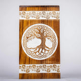 INTAJ Handmade Rosewood Urn for Human Ashes - Adult Tree of Life Wooden Urns Hand-Crafted - Heart Funeral Cremation Urn for Dogs Engraved (Celtic White Rosewood, X-Small - 7.50Hx4.25W (100 Cu/in))