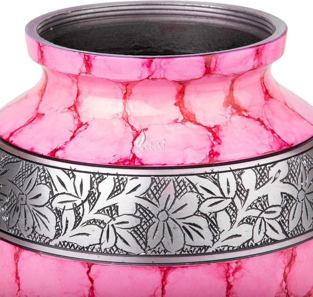 Handcrafted Royal Cremation Urn – Lavender Design – Suitable for Adult Men & Women, Mom & Dad – 200Cu/In Capacity