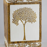 INTAJ Handmade Rosewood Urn for Human Ashes Adult Funeral Urn - Tree of Life Wooden Urn Hand-Crafted - Funeral Cremation Urn for Pets - Wooden Box (Medium (180 Cu/in), Pyramidal Tree)