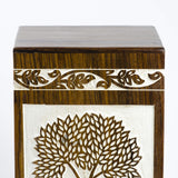 Handmade Rosewood Urn for Human Ashes | Tree of Life Wooden Urns Hand-Crafted - Funeral Cremation Urn for Ashes (Pyramidal Tree of Life, Medium - 150 Cu/in)