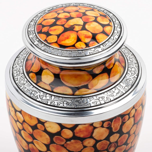 Handcrafted Wooden Cremation Urn – Mosaic Treaty Design – Suitable for Adult Men & Women, Mom & Dad – 200lbs Capacity