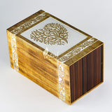 INTAJ Handmade Rosewood Urn for Human Ashes Adult Funeral Urn - Tree of Life Wooden Urn for Ashes Hand-Crafted - Funeral Cremation Urn for Pets (Adult (250 Cu/in), Antique Heart)