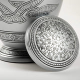 INTAJ Royal Silver Cremation Urn for Human Ashes - Adult Funeral Urn Handcrafted - Affordable Urn for Ashes - Large Urn Deal (Arcadia Black, Adult)