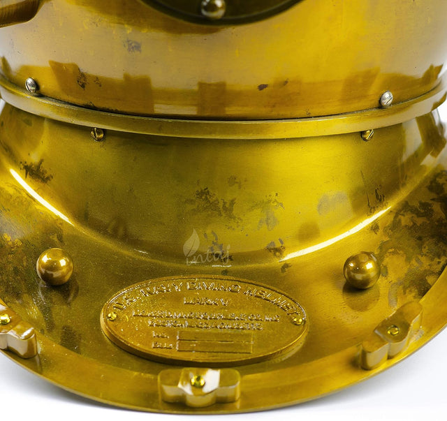 Handcrafted Antique Scuba Diving Helmet - Premium Home Decor Helmet for Diving Lovers - Marine US Navy Deep Sea Diver Diving Helmet (Antique Gold, Large)
