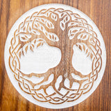INTAJ Handmade Rosewood Urn for Human Ashes - Adult Tree of Life Wooden Urns Hand-Crafted - Heart Funeral Cremation Urn for Dogs Engraved (Celtic White Rosewood, X-Small - 7.50Hx4.25W (100 Cu/in))