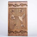 INTAJ Wooden Cremation Urn for Human Ashes, Adult Rosewood Urn for Ashes, Humming Bird Funeral Cremation Urn Hand-Crafted (White Butterfly Birds, Small - 8Hx4.75W (115 Cu/in)