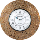Wall Clock, Silent Non-Ticking Decorative Battery Operated Wall Clock for Living Room Home Office School, Round Home Decor Wall Clock (Universal - 14-8", Rustic Gold)