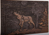 Handmade Wooden Cremation Urn – Deer Engraved – Suitable for Human Ashes – XL (11x7.5x6, 340 Cu/in)